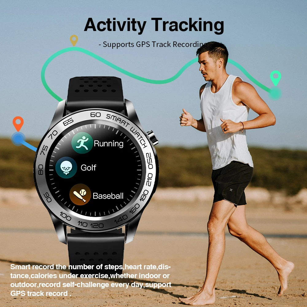 GPS-spor 2021 smart ur Temperatur flere sport-mode Intelligent health data analyse smartwatch til mænd, Android, IOS