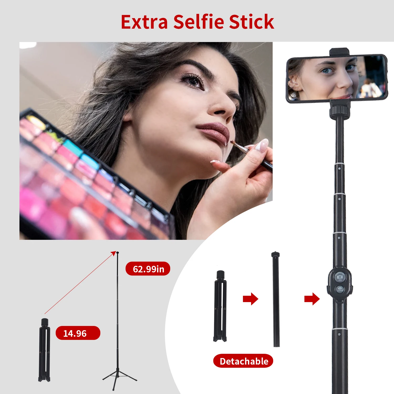 LED Selfie Ring Lys Fotografering Belysning Ring Lampe Bluetooth-Dæmpbar Med Stativ Til Youtube Makeup Video Live Photo Studio