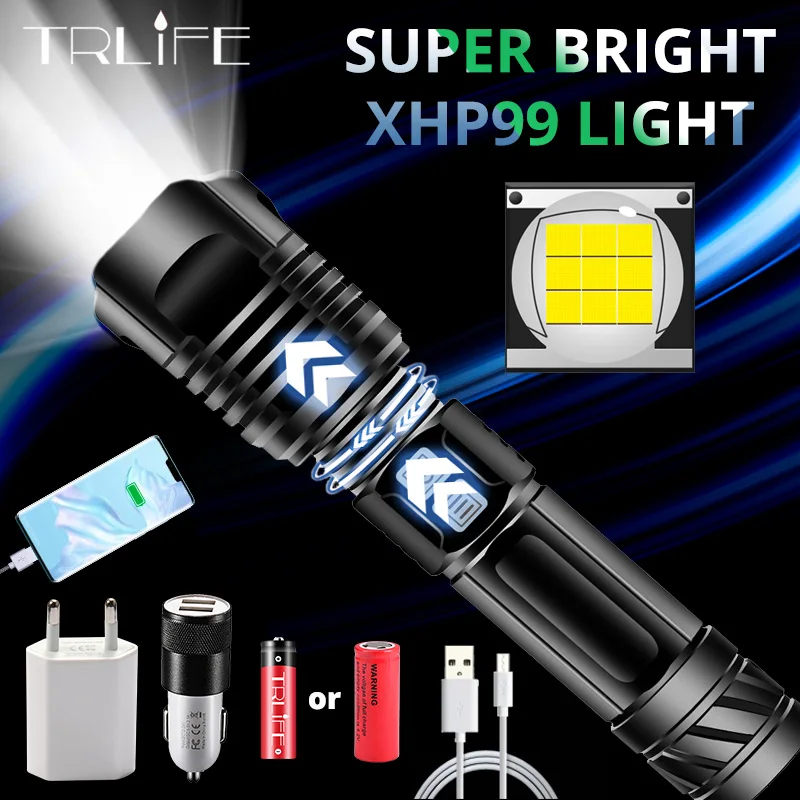 NYE XHP99 Lyse LED lommelygte P70 Mest Magtfulde Camping Lys Zoomable Fakkel USB-Genopladelige som en Power Bank Bruger 18650 26650