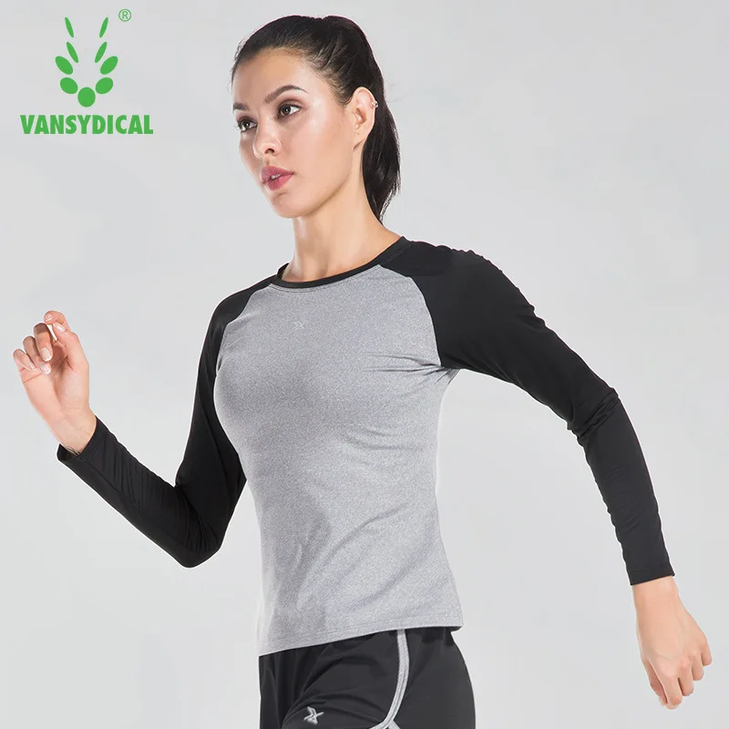 Vansydical Kvinders Fitness Yoga-Shirts Toppe langærmet Trænings-og Kører Sportstøj Elastisk Hurtig Tør Workout Sports T-Shirts