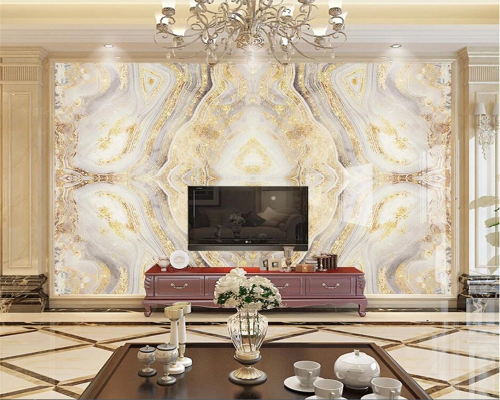 Beibehang tapet 3d Vinyl væg 3d tapet golden marmor maleri TV baggrund væggen hele huset tapet hjem dekoration