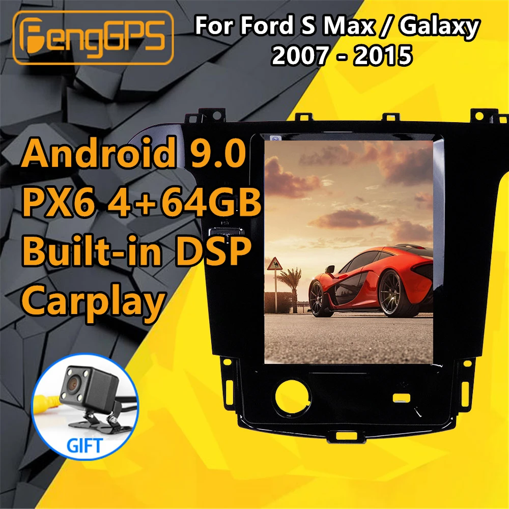 For Ford S-Max, Galaxy Radio Android Multimedia-2007 - PX6 GPS Navigation Hoved enheden Tesla Bil Audio Stereo Afspiller Autoradio