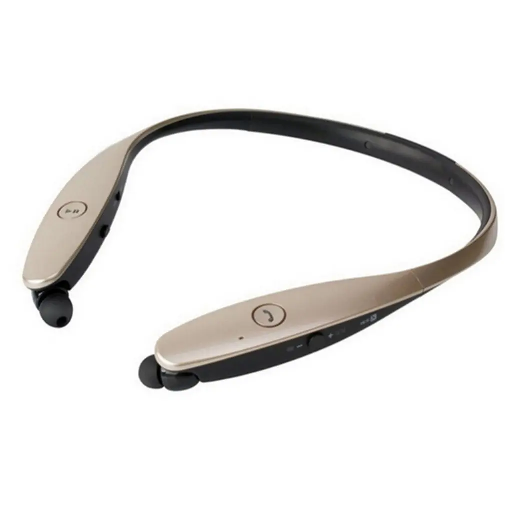 Intelligent V 4.1 Guld Hbs900 Trådløse Headset Sport Ørepropper Udtrækkelig Bilaterale Stereo Bag Nakken Monteret Udendørs Aktiviteter