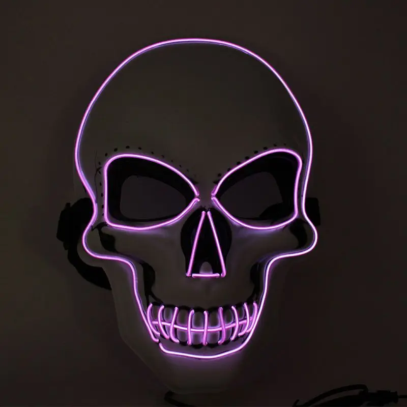 Halloween Maske Unisex LED Maske Lys Op PVC Party Masker Neon Maska Cosplay I Mørke Masque Lysende Toy