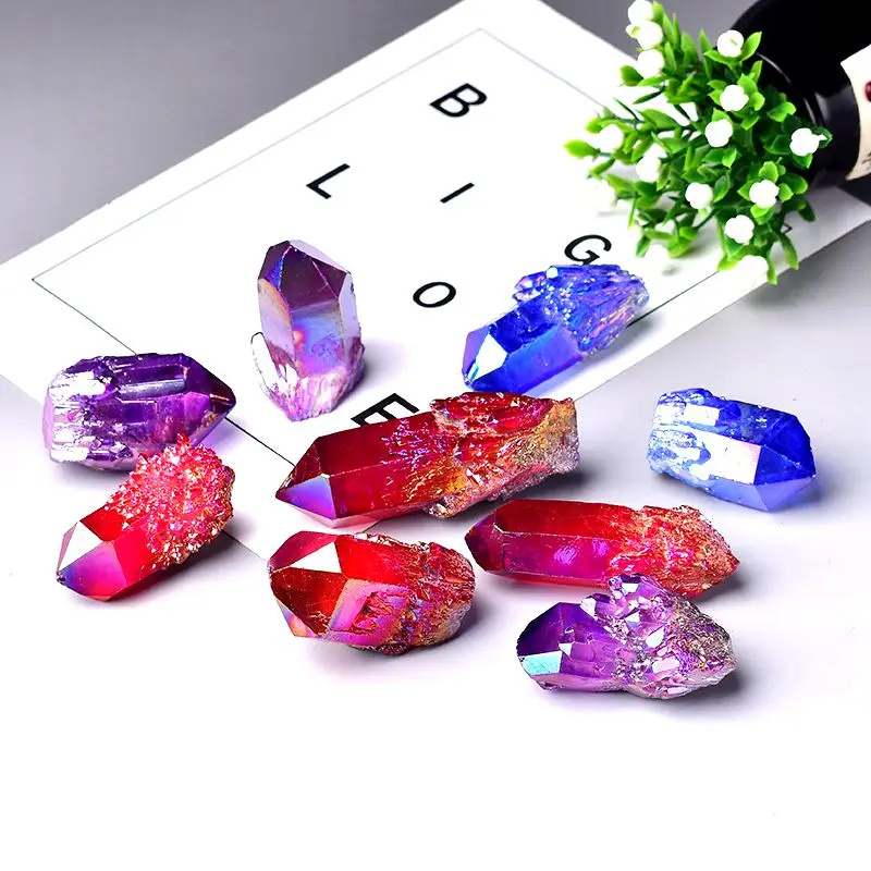 1Pc Naturlige Farve Krystal Klynge Kvartsit Galvanisering Cluster Crystal Punkt Mineral Prøve For Ånd Gas Healing Energi