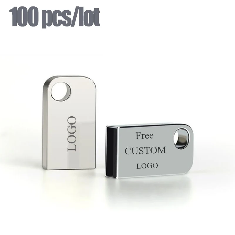 Mini Metal USB-Flash-Drev personlig 2gb 4gb 8gb 16gb 32gb 64bg 128gb Pen-Drev U Disk Gave Gratis Brugerdefinerede LOGO USB Memory Stick
