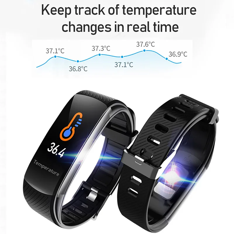 Temperatur Smart Band Kvinder Mænd Smart Armbånd Fitness Tracker For Android, IOS Smartband Fashion Armbånd Smart Håndled Band