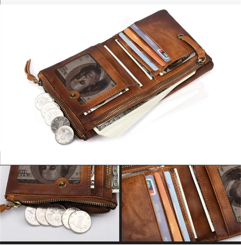 PNDME retro ægte læder-mænd-kvinder ' s wallet casual enkel ægte koskind fotos ID kreditkort indehaveren lynlås lille mønt pung