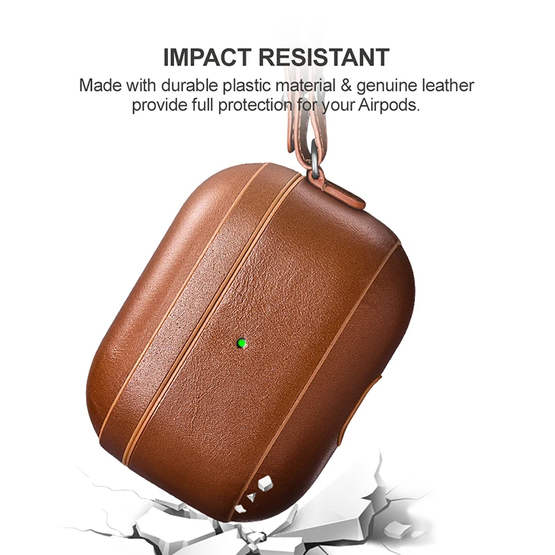 Ægte koskind Læder Cover Til AirPods Pro Luxury Retro Læder etui til AirPods 3 Bluetooth Hovedtelefon Tilfælde