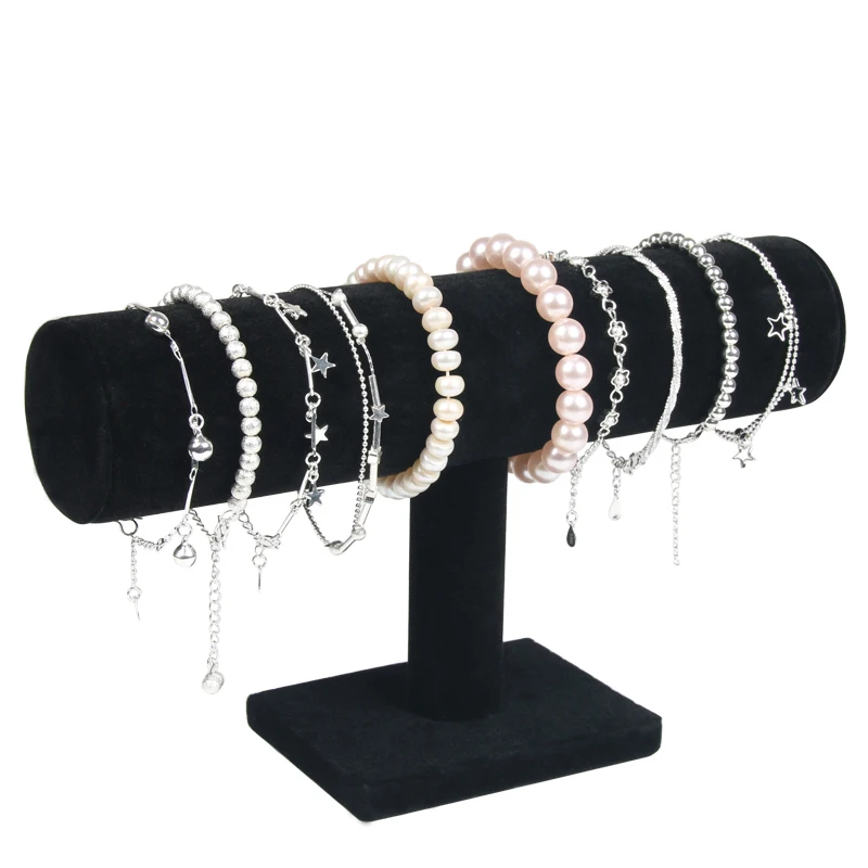 Enkelt Lag Velvet Armbånd Display Stand Holder T-bar Smykker Armbånd Arrangør Rack af Høj Kvalitet Kæde Smykker Opbevaring