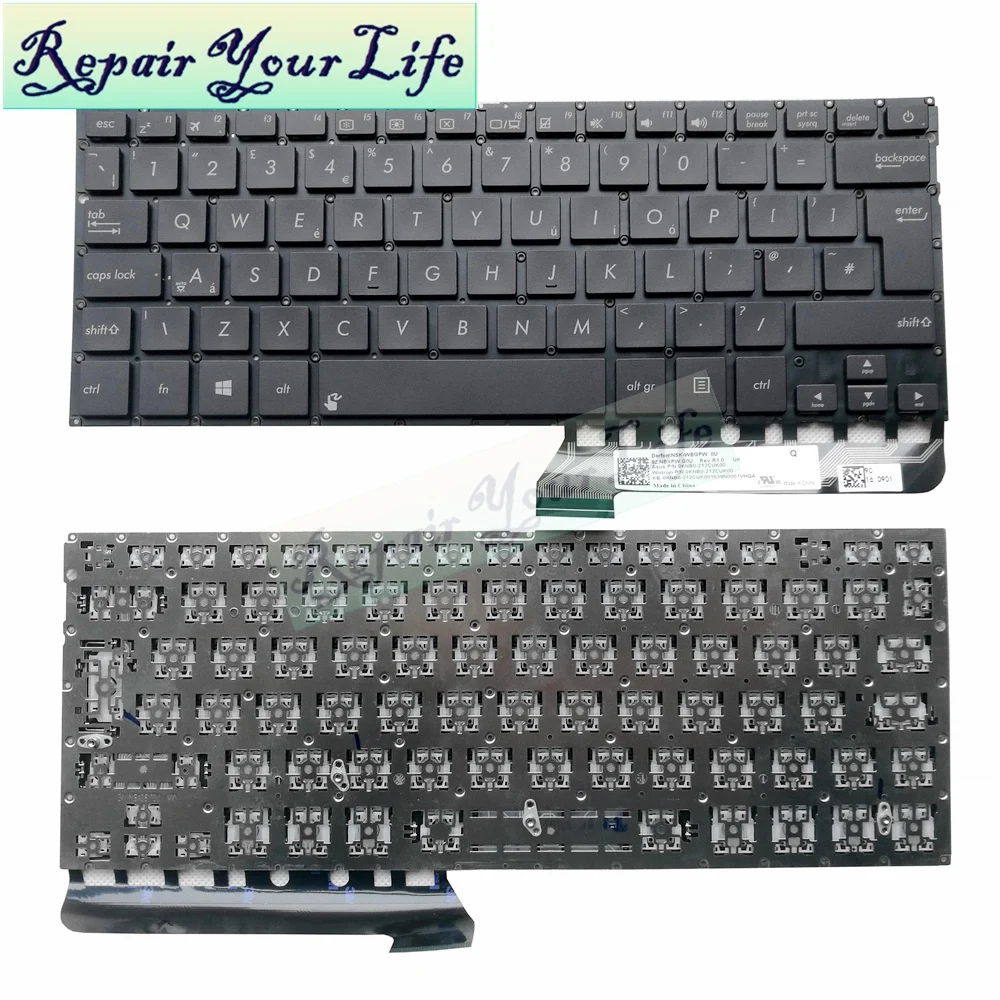 Udskiftning tastaturer til ASUS UX430U UX430UA UX430UQ på engelsk Tastatur sort 0KNB0 212CUK00 9Z.NBXBW.F0U helt Ny Intet Lys