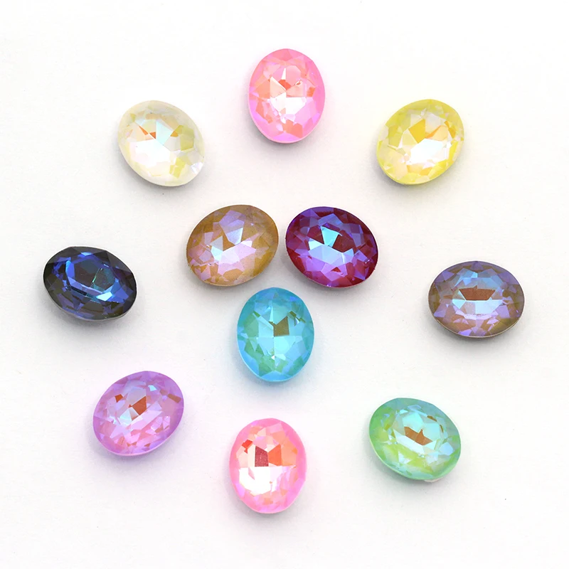 10stk MI Mix krystal glas Rhinestones applique i K9 Til Nail art sten tøj dekoration sy DIY Smykker Tilbehør håndværk