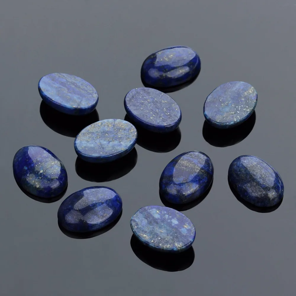 LOULEUR 10stk/masse 10*14/13*18/18*25mm Blå natursten Dome Cabochon Perler til gør det selv Smykker at Gøre Resultaterne Materrials