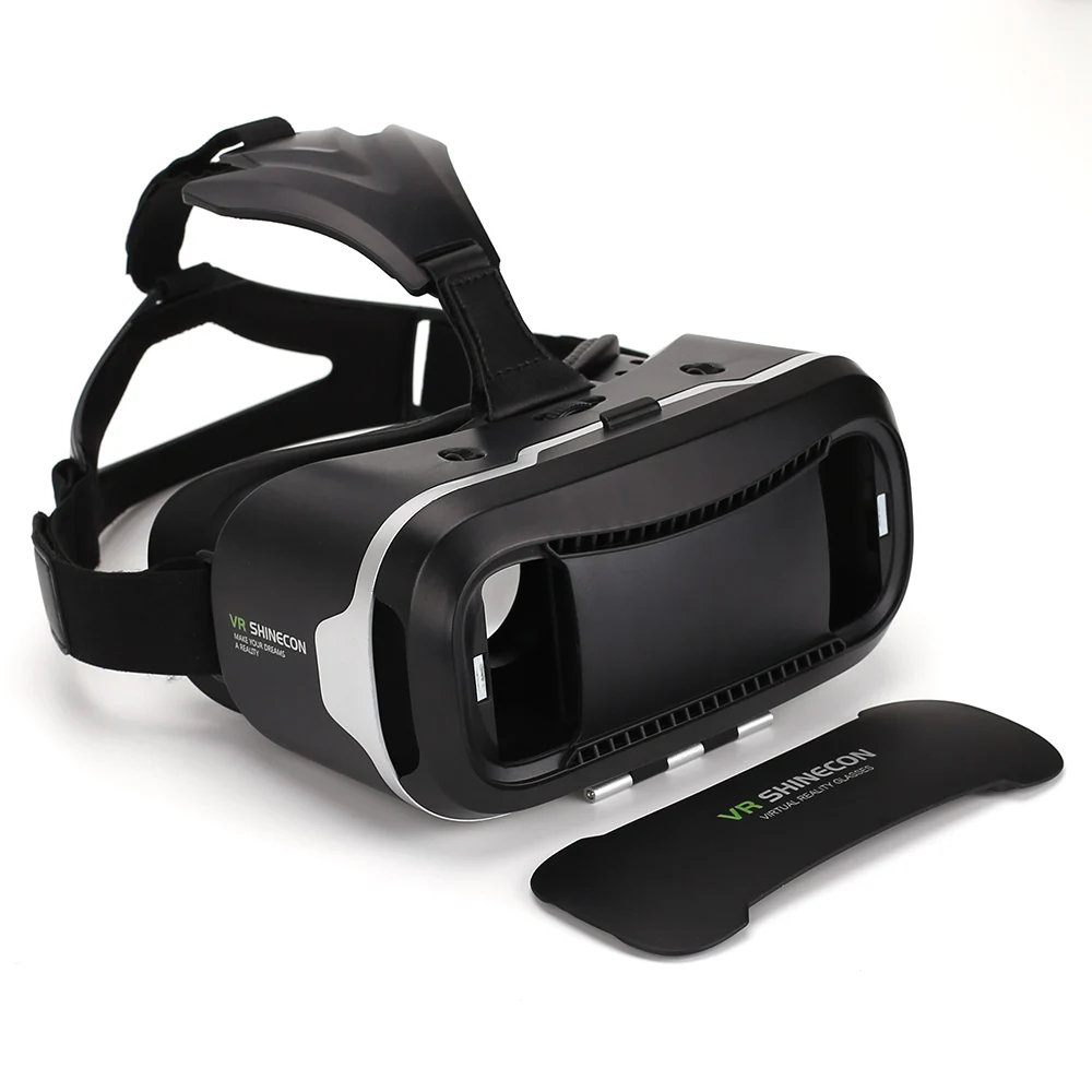 VR Shinecon Virtual Reality, 3D-Briller, Google Pap Headset VR Max 2.0 4.7-6,2 Tommer Smartphone + Bluetooth Controller
