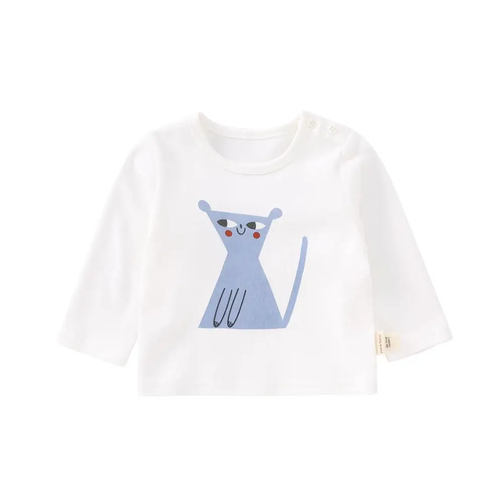Pureborn 2020 Nye Sommer Baby-Shirts Bomuld langærmet T-shirts Toddler Baby Drenge O-hals Tegnefilm Teenager Toppe Tøj