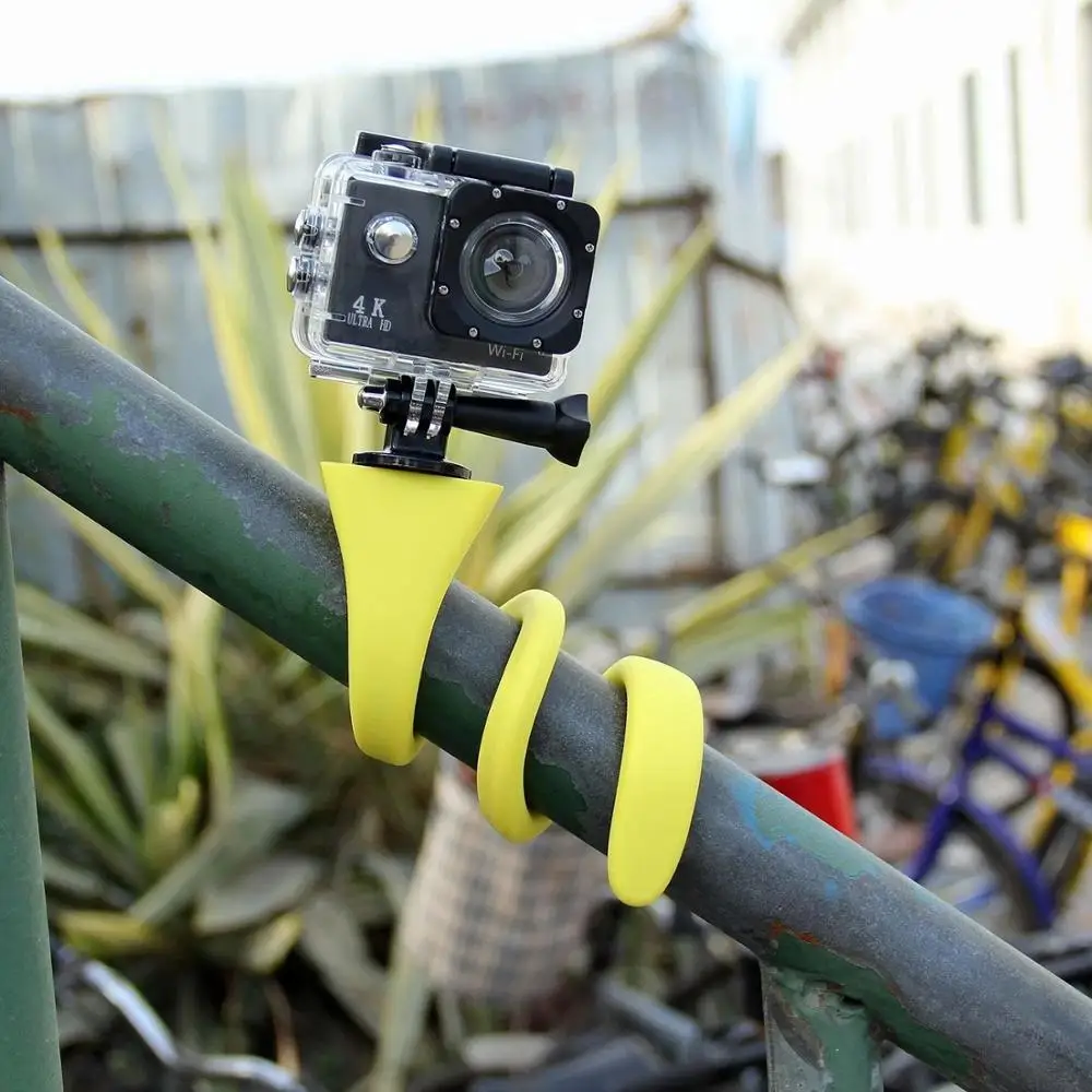 Mini Kamera Stativ Mount Banan Pod til Gopro Xiao Mi Yi SJ4000 action kamera til iphone7 6s bil hovedstøtte selfie stick