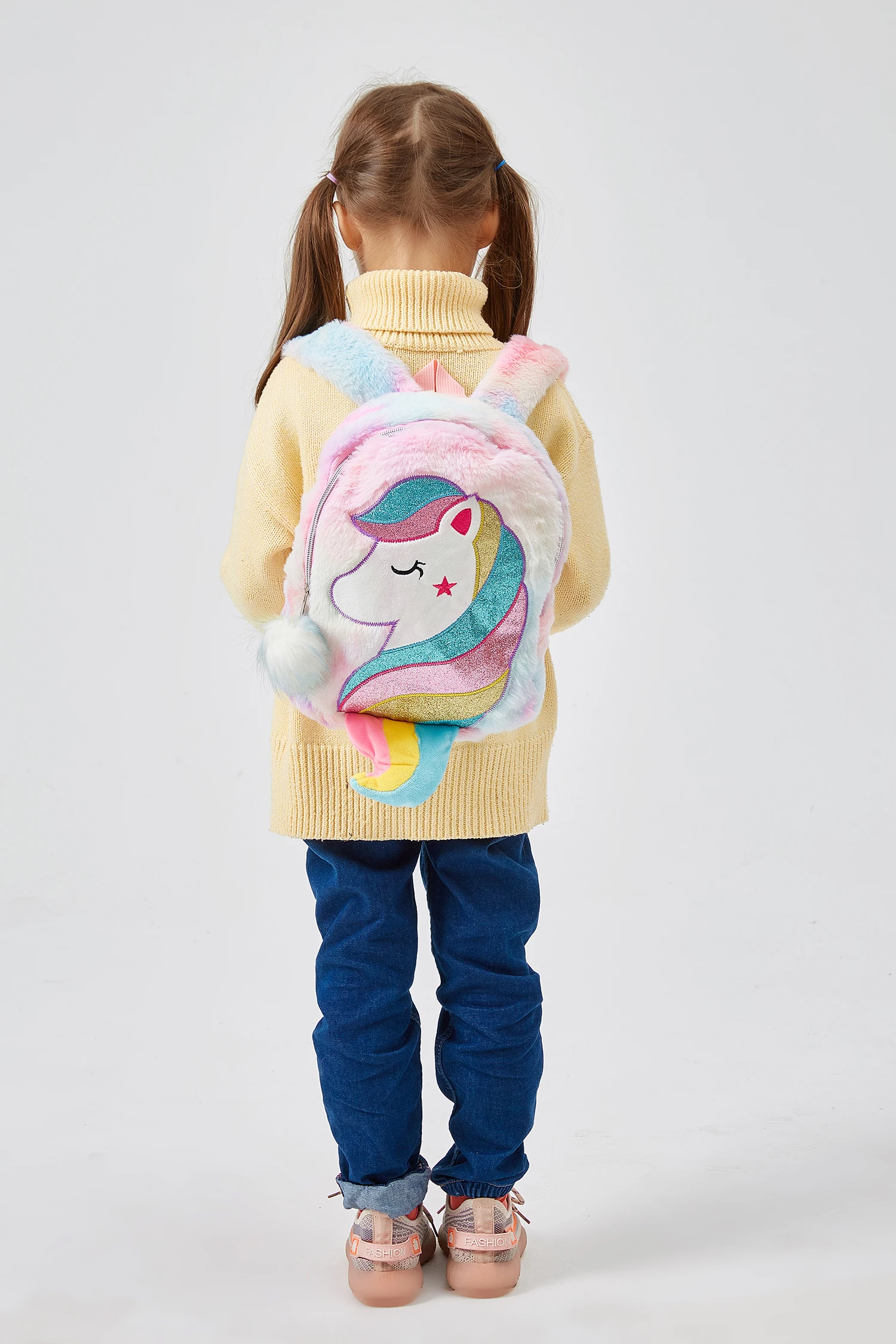 2020 Unicorn Rygsæk Til Piger Rainbow Pels Søde Schoolbags Mini Fashion Rejse Rygsække Tasken Gave