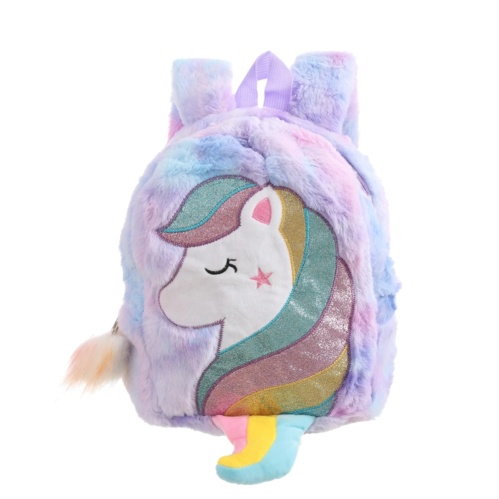 2020 Unicorn Rygsæk Til Piger Rainbow Pels Søde Schoolbags Mini Fashion Rejse Rygsække Tasken Gave