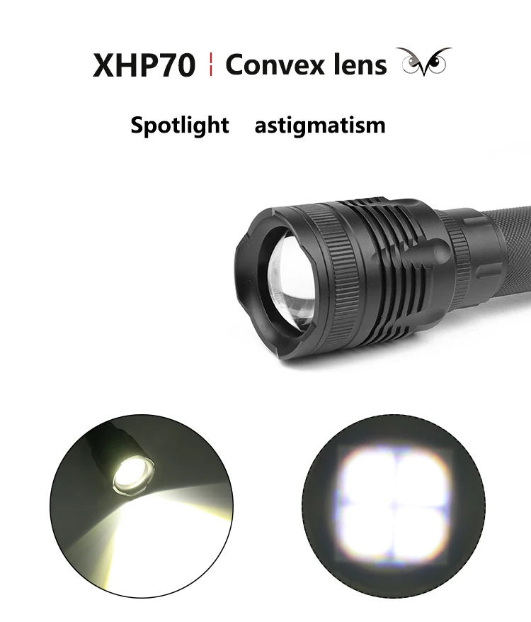Nye XHP70 lyseste lommelygte kraftig Taktisk LED lommelygte torch zoomable xhp70 Lanterne strøm med 2*18650 batteri