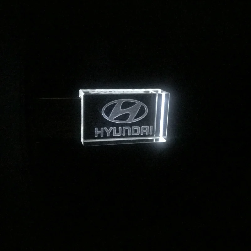 Moderne Hyundai krystal + metal USB-flash-drev pendrive Brugerdefinerede Logo, 4GB, 8GB, 16GB, 32GB, 64GB 128GB Ekstern Storage memory stick