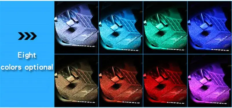 16 Farve LED Lys Bilens Interiør Atmosfære LED RGB Strip Lys Under en Dash-Gulvtæppe Fods LED RGB Lys, Belysning Musik Kontrol