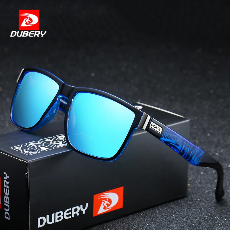59% DUBERY Brand Design Polariserede Black Solbriller Mænd Kørsel Nuancer Mandlige Retro solbriller Til Mænd Sommeren Spejl Firkantet Oculos