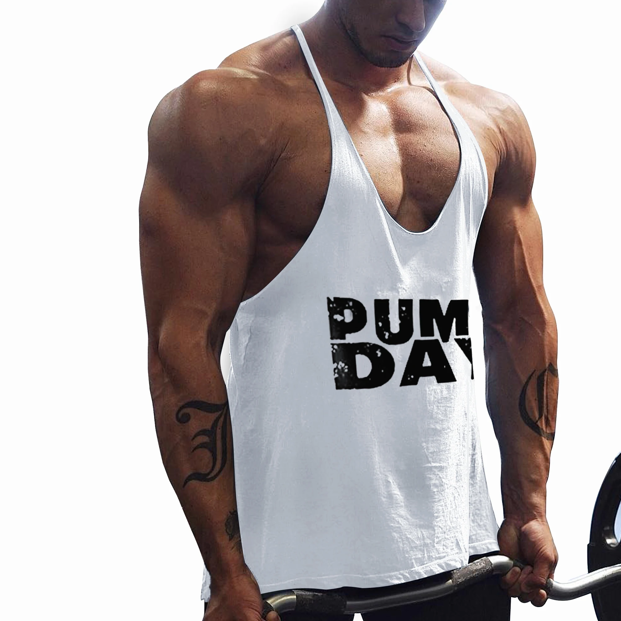 Mænd PUMPEN DAG Fitness Træning, Bodybuilding Tank Tops Muscle Fit Udskrivning Stringer Y Tilbage Trænings-og Tynd skulderrem Bodybuilding