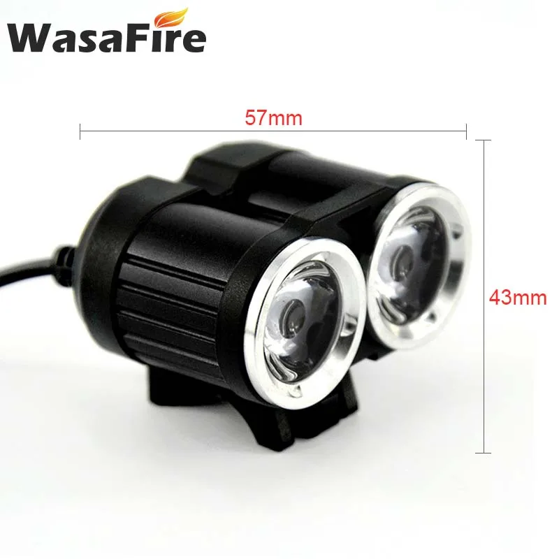 WasaFire USB-Cykel Lys 2* XML T6 LED Cykel Lys Foran Genopladelige MTB Hoved Lampe 2000 Lumen Vandtæt Cykling Forlygte