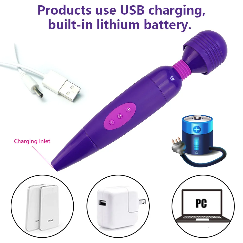USB-Genopladelige AV Vibratorer Body Massage Voksen Legetøj Elektriske Massagers Sex Legetøj til Kvinder Klitoris Stimulator