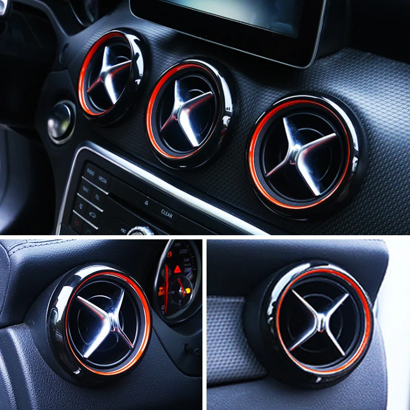 Dobbelt farve Bil Air Condition luftskrue Outlet Ring Dække Trim Dekoration til Mercedes Benz A W176 GLA X156 CLA C117 klasse