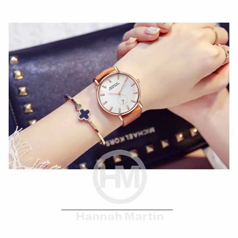 Hannah Martin Mode Quartz Armbåndsur Kvinder Luksus Mærke Casual dameur Liv Vandtæt Ur Gaver til Kvinder Reloj Mujer