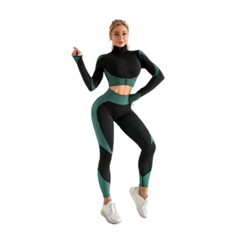 2021 Hot Salg Kvinder Fitnesscenter Passer Trænings-Og Sæt Sportstøj Ropa Deportiva Mujer Fitness Tøj Yoga Tøj Yoga Sæt Trænings-Og Kulør