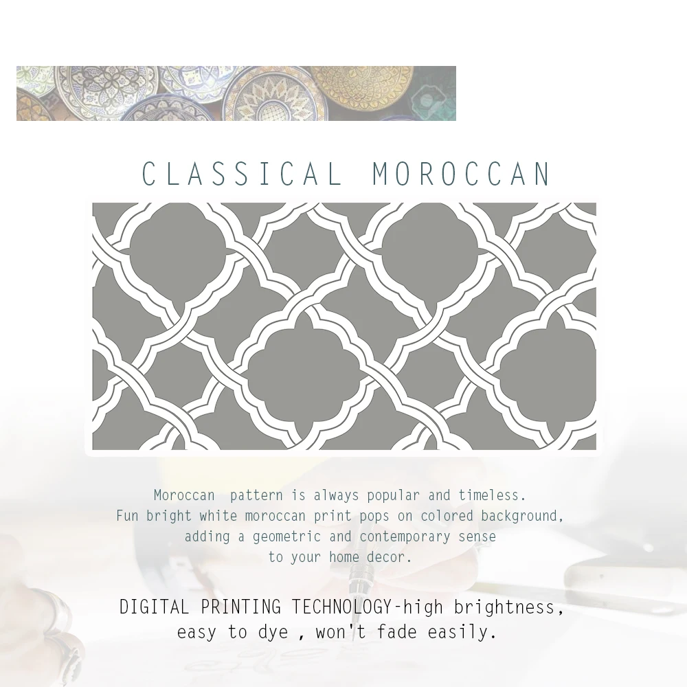 NICETOWN 1PC Print Marokkanske Mønster Lutter Gardin Grommet Dekoration Elementer med Moderne Gardin Stue, Soveværelse Mode Voile