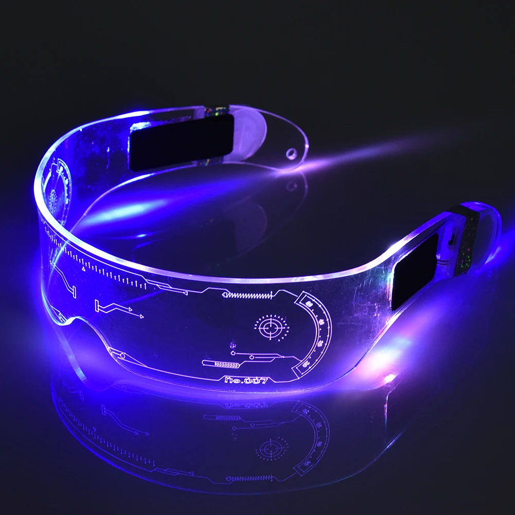 LED Lysende Briller Futuristisk Elektronisk Visir Briller Lys Op Briller Prop Til Halloween Festival KTV Bar Part Performance