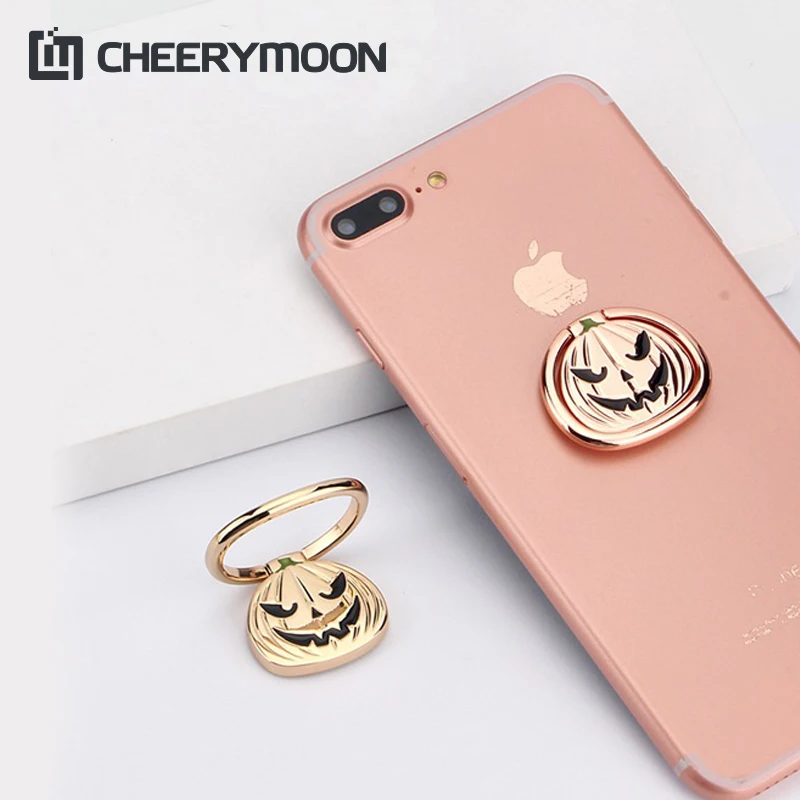 CHEERYMOON Halloween Græskar 2-Serien Universal Mobile Phone Ring Stå Metal Finger Greb Til iPhone X Samsung magnetholder