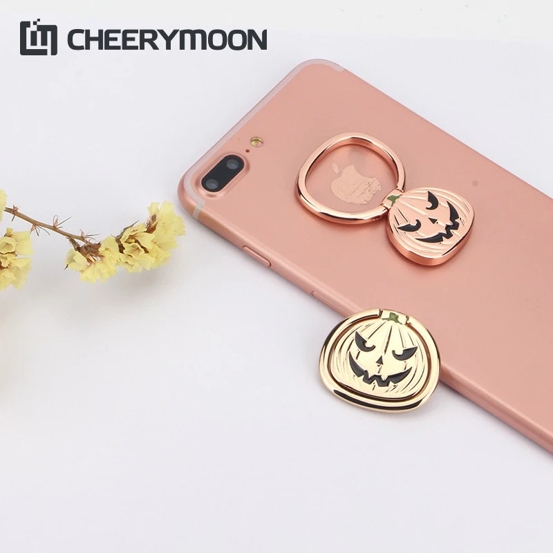 CHEERYMOON Halloween Græskar 2-Serien Universal Mobile Phone Ring Stå Metal Finger Greb Til iPhone X Samsung magnetholder