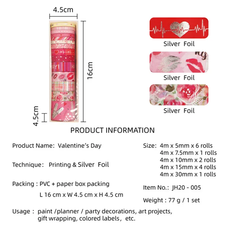 Lilla stjerne guld folie Japansk laser washi tape sat masking tape til Scrapbooking DIY Stationære 2021new Valentines Gave