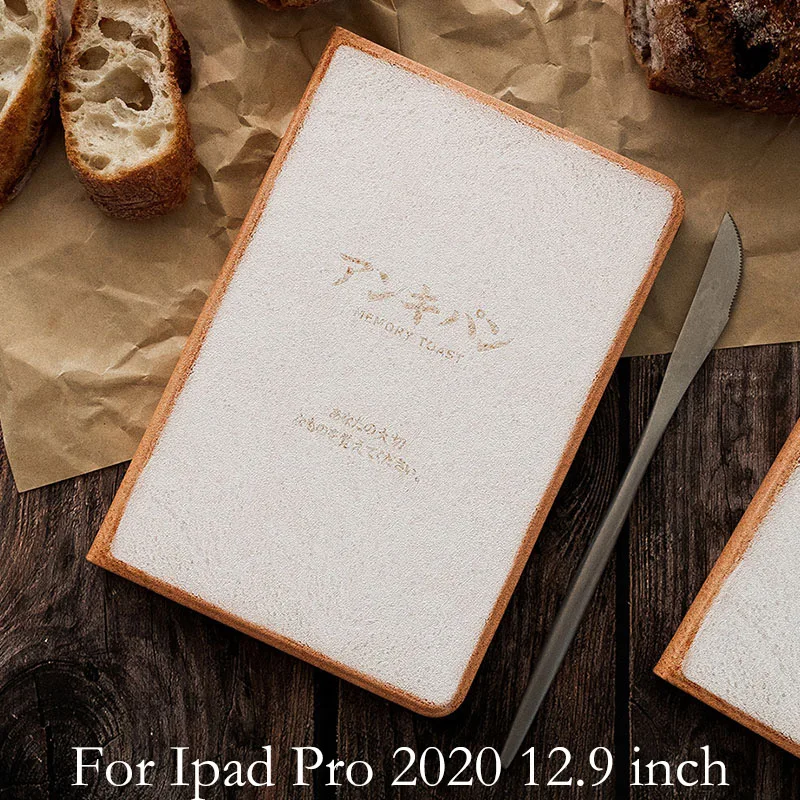Hukommelse Toast mønster Pu Flip etui Til Ipad Pro 2020 12.9 tommer dække Gul tape