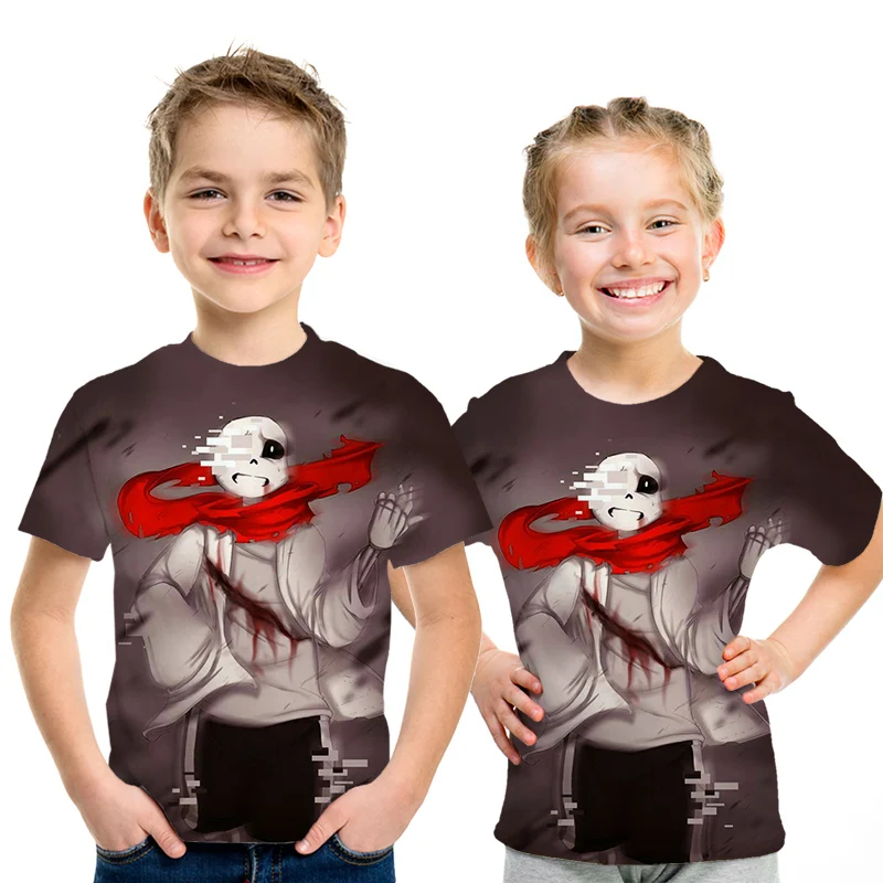 Baby og teens t-shirts Sommeren Kid Undertale Spil T-shirt 3D-Print Dreng Klude Korte Ærmer Pige Shirts Top Tee