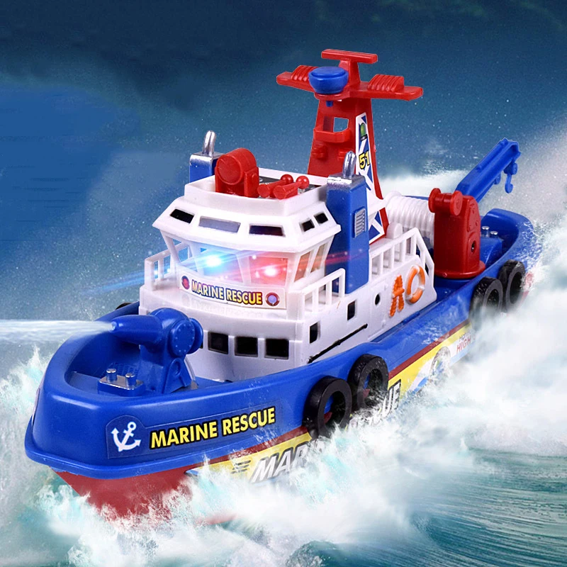 Pædagogisk Marine Musik Rescue-Båd brandbekæmpelse Høj Hastighed Ikke-Fjernbetjening Legetøj Hurtig Hastighed Musik, Lys, Elektrisk Marine Rescue legetøj
