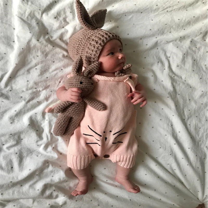 Nyfødte Baby Piger Drenge Kanin Fotografering Prop Foto Hækling, Strik Toy Sød Gave Tilbehør Kanin Øre Bonnet Bunny Hæklet