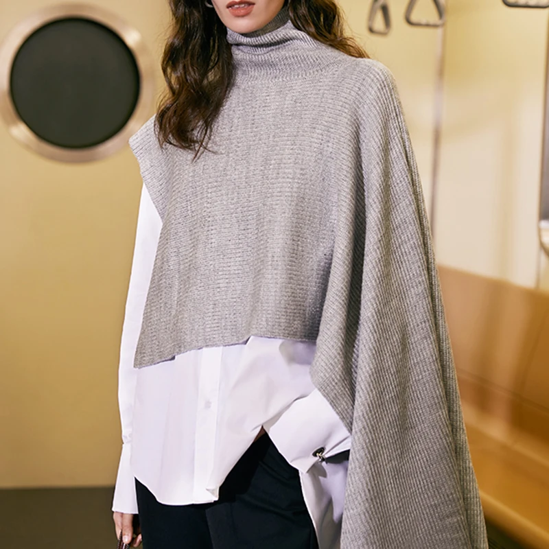 TWOTWINSTYLE Løs Strikket Pullover Til Kvinder Rullekrave Lange Ærmer Casual Sweater Kvindelige Mode Nyt Tøj 2020 Tidevandet Efteråret