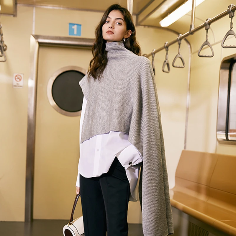 TWOTWINSTYLE Løs Strikket Pullover Til Kvinder Rullekrave Lange Ærmer Casual Sweater Kvindelige Mode Nyt Tøj 2020 Tidevandet Efteråret