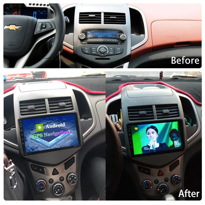 Android-10 Bil GPS Multimedie-Afspiller Til 2010 2011 2012 2013 Chevrolet1 AVEO navigation, Stereo Støtte DVR SWC