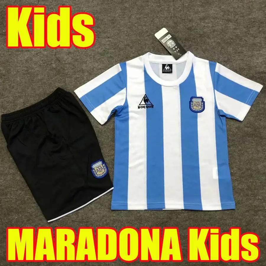 Børn, Retro 1986 Argentina Diego Maradona fodboldtrøjer 2020 2021 Mindes Camiseta Boca Juniors 20 21 Unge drenge Fodbold Sh