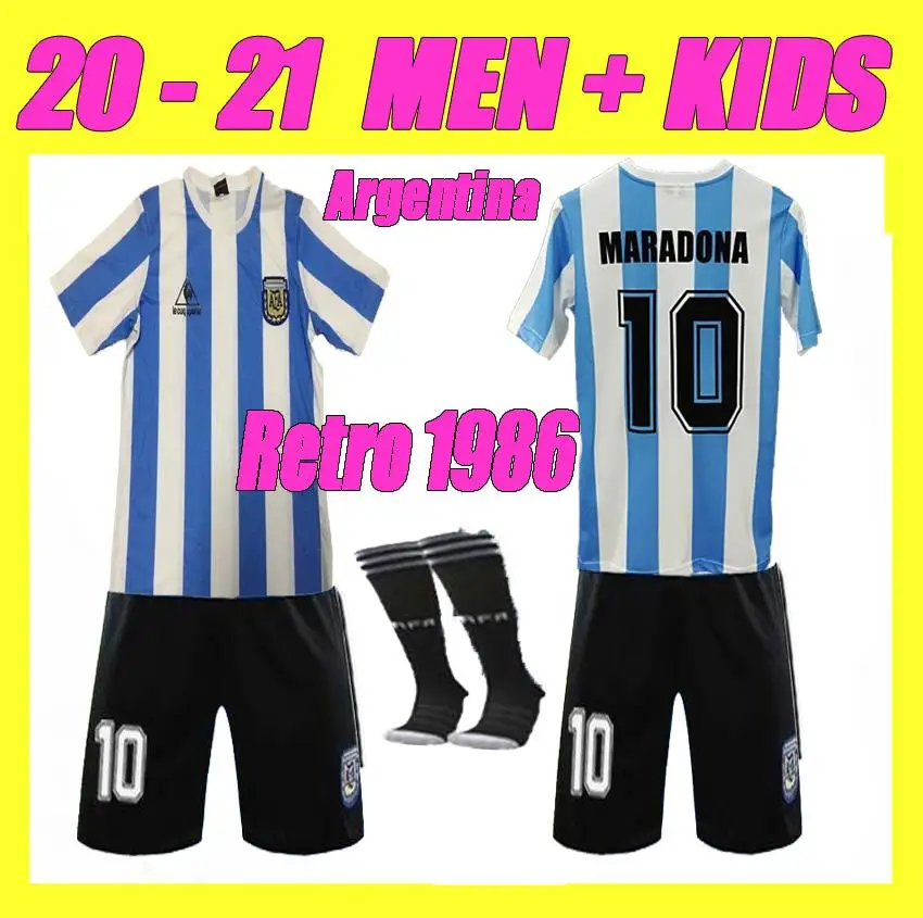 Børn, Retro 1986 Argentina Diego Maradona fodboldtrøjer 2020 2021 Mindes Camiseta Boca Juniors 20 21 Unge drenge Fodbold Sh