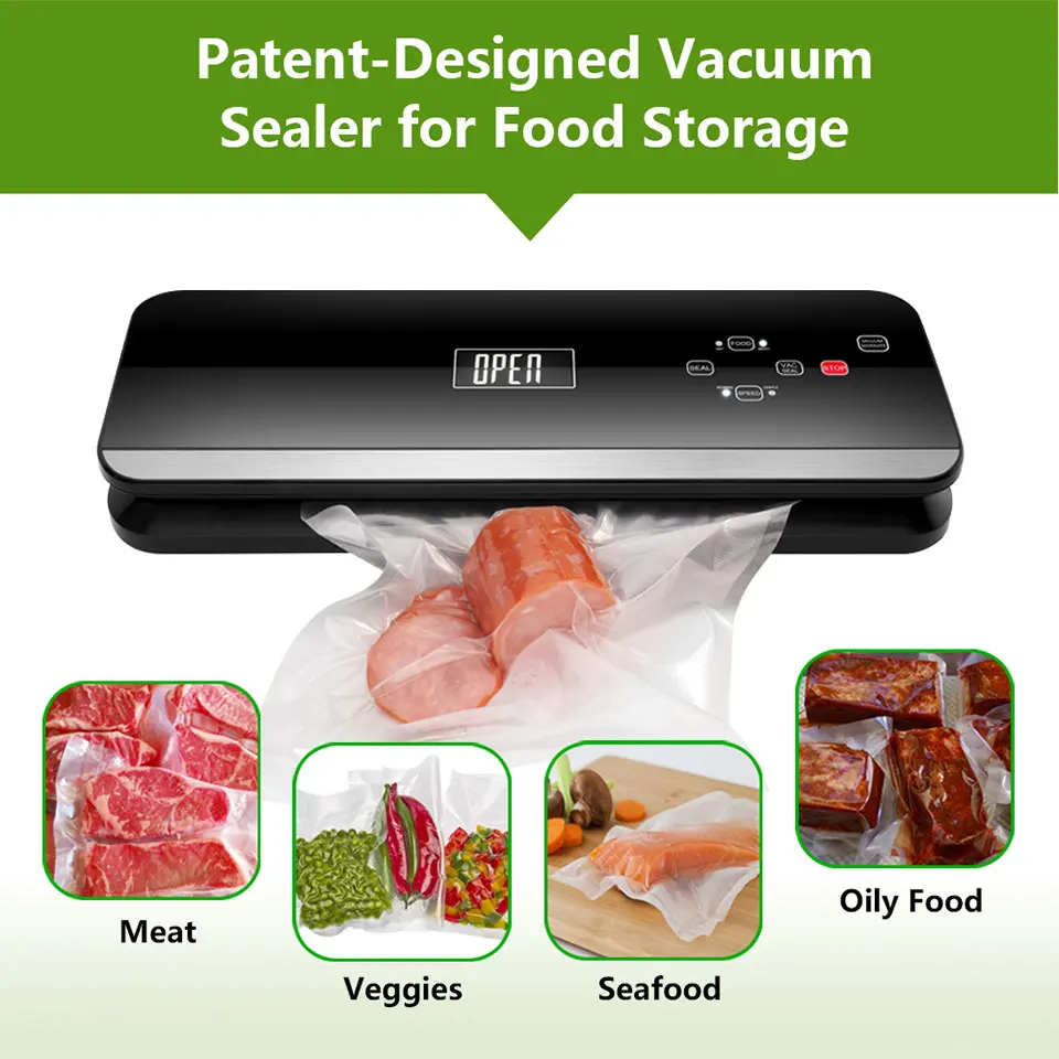 LAIMENG Automatisk Vakuum Sealer pakkemaskine Med Vakuum Poser Roll Emballage til Fødevarer Vacuum Pakkeren Sous Vide til Køkken S215