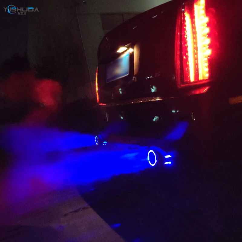 1STK Universal Bil LED Lydpotten Rød/Blå Lys Brændende Bil Lige Ændret Enkelt Stikkontakt udstødningsrøret Hale Hals