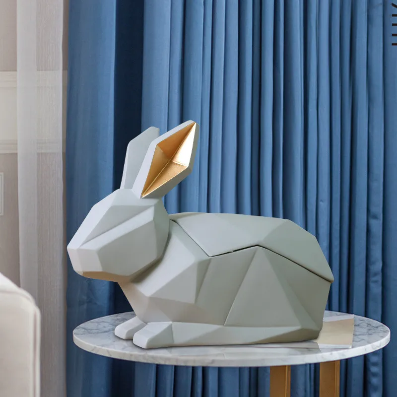 [HHT] Nordiske Geometriske Kanin Fawn Tissue Box Tabel Ornamenter Moderne Stue Dekoration Desktop Hval Serviet opbevaringskasser