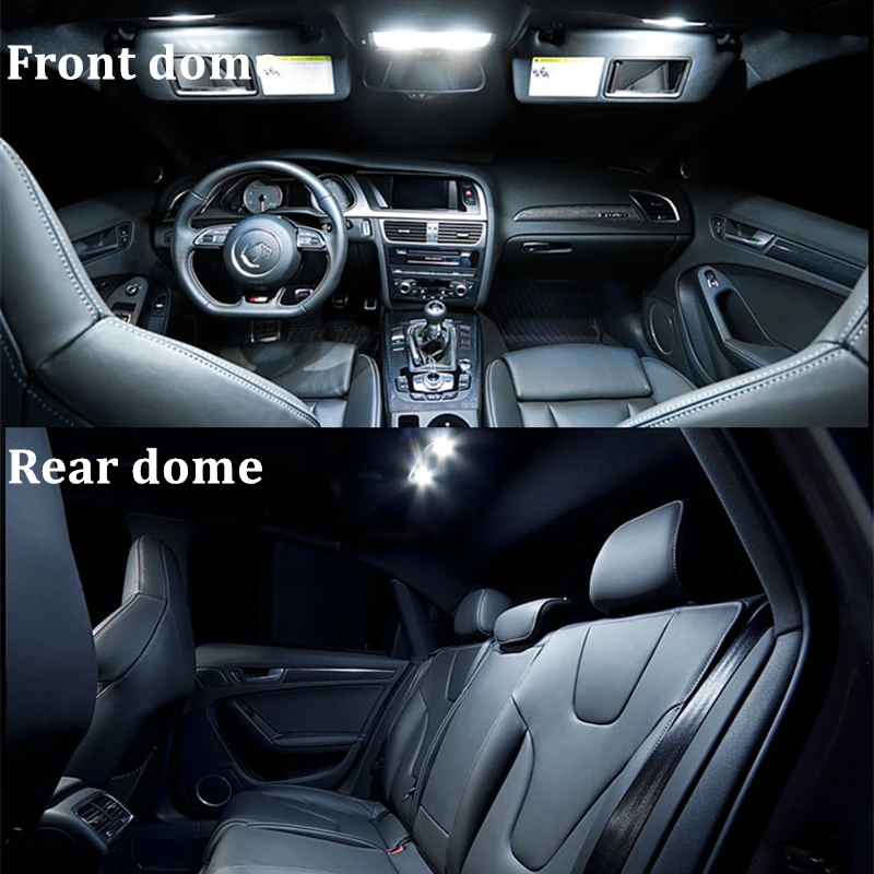 14x fejlfri Canbus LED Interiør Reading Light Kit Passer Til Audi A4 B8 S4 2009-Døren Kuffert handskerum mirror Lampe tilbehør.